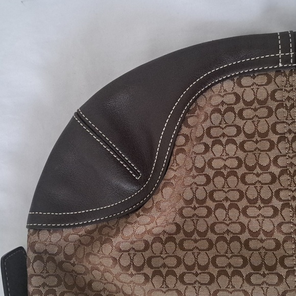 Vintage Coach Signature Mini Cs brown/beige canvas leather hobo soho bag NWOT - Picture 7 of 13